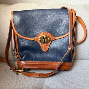 Vintage Dooney & Bourke Navy Leather Crossbody Bag Calvary Spectator
